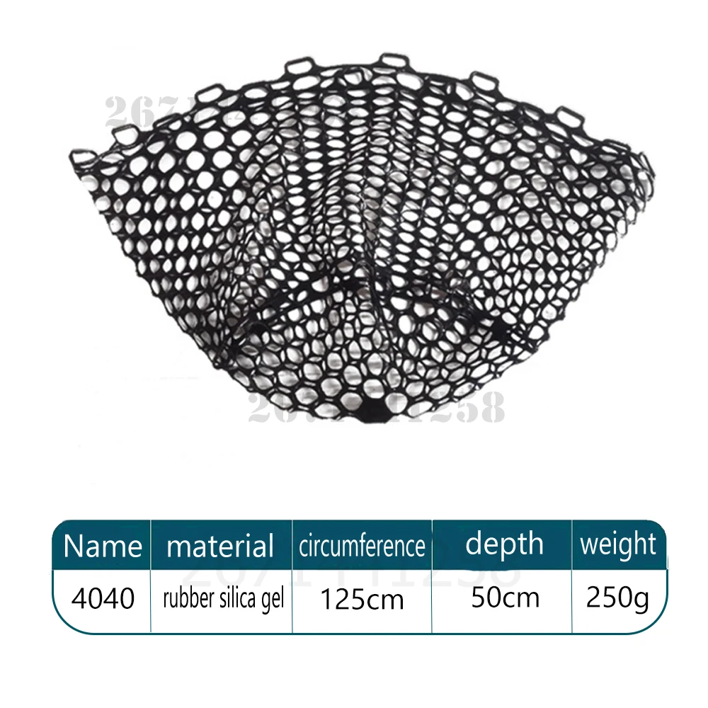 NONE 30/50/60/70 cm Tiefe Mesh Kescher Silikon Fischernetz Kopf Langlebig Fliegen Angeln Ersatz Mesh Net angeln Zubehör Werkzeug 3