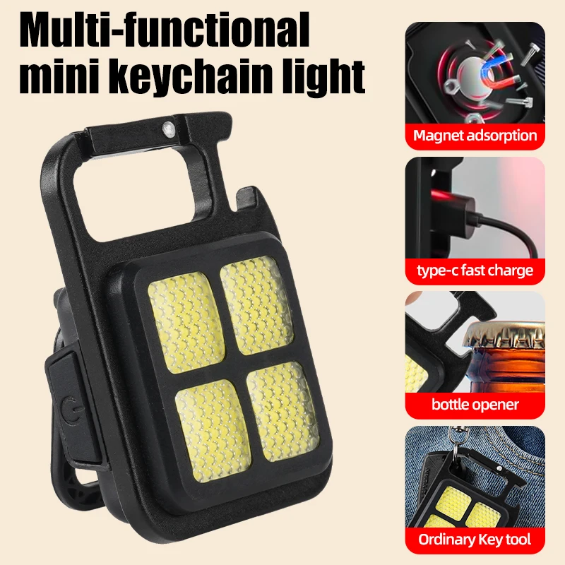مصباح ليد جيب صغير المغناطيسي COB التخييم في الهواء الطلق جيب ضوء العمل USB ضوء الطوارئ القابلة لإعادة الشحن #1