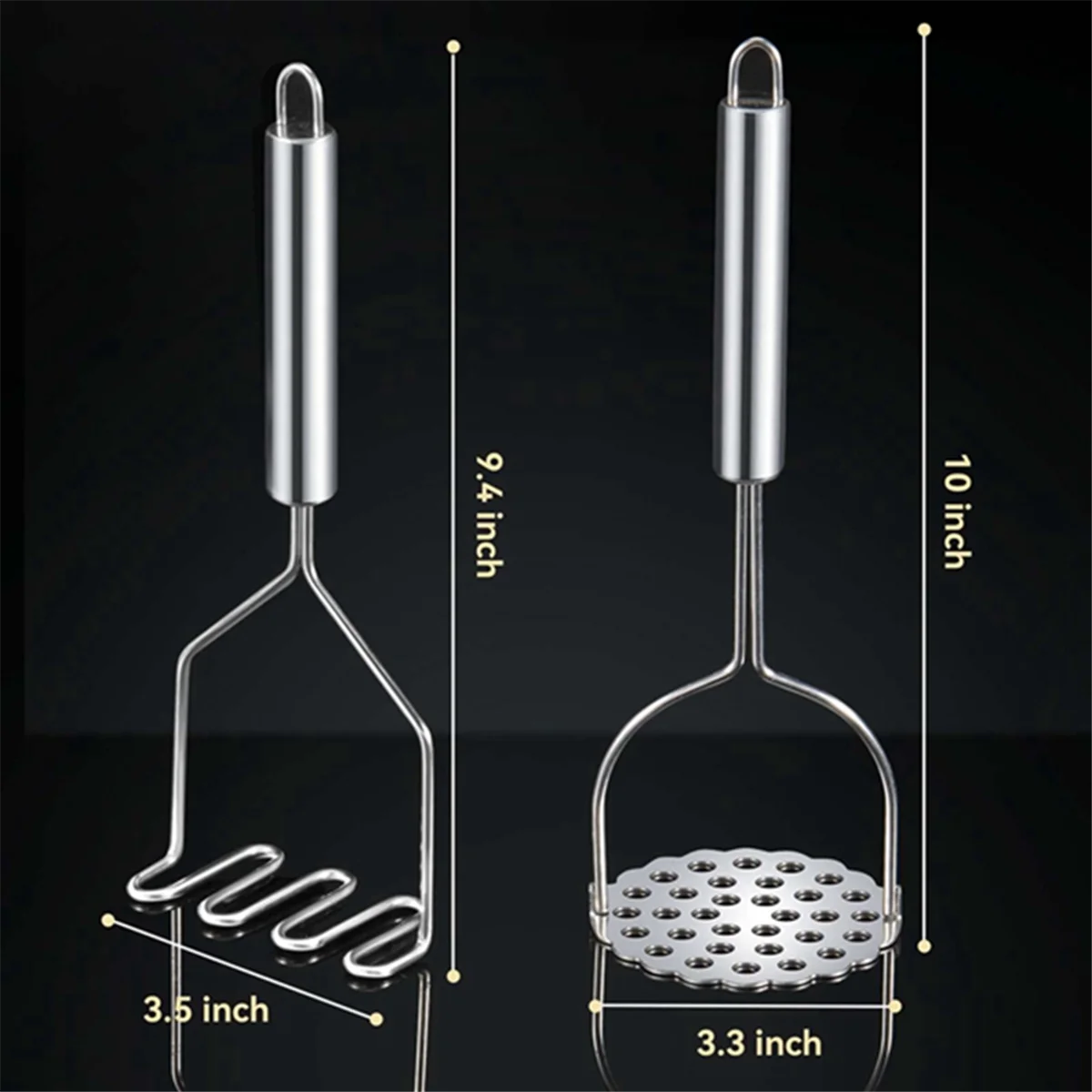 A88M 2 шт. картофельная давилка, сверхмощная интегрированная давилка из нержавеющей стали, кухонный инструмент, дротяная давилка