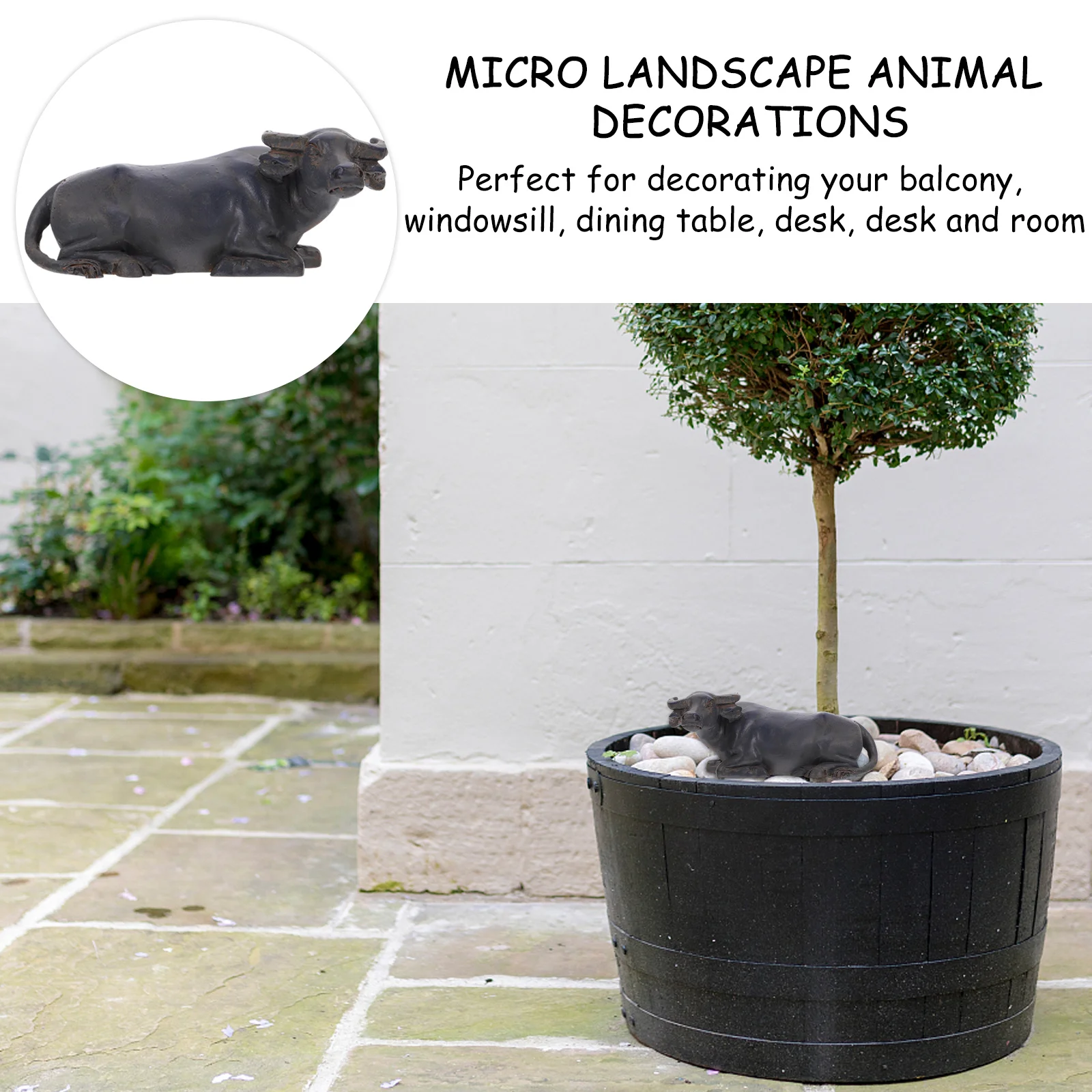 

1Pcs Calf Resin Decorative Craft Vivid Micro Landscape Mini Farm Ornament Desktop Adornment Durable Practical Calf Model