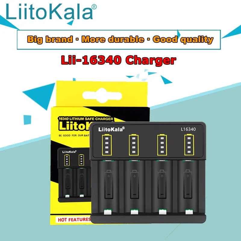 1-5PCS LiitoKala Lii-L16340 18650/26650 Rechargeable Battery Charger 4Slot For 3.7V 18350 1850 16340 CR123A CR17335 Batteries