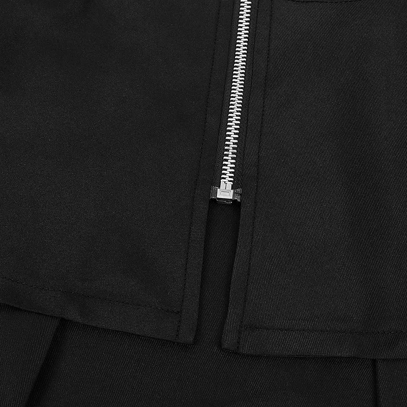 Czerwona damska kurtka skórzana na co dzień Wiosna / jesień Damska odzież wierzchnia, długi rękaw Zamek błyskawiczny Stójka Kołnierz Płaszcz PU Czarny Zielony Camel