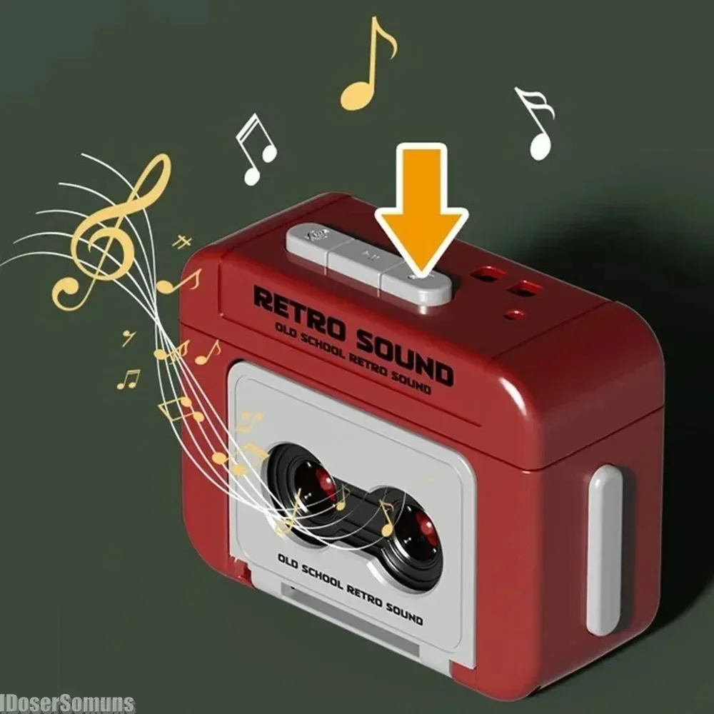 Retro Tape Recorder Key Pendant Buckle Mini Recorder Can Record Children's Gift Pendant Baby Photography Accessory Newborn Props