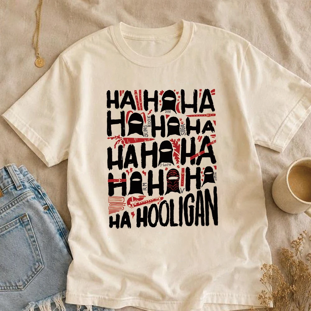 Hooligan Lyric T-Shirt Lustiges Kpop T-Shirt Retro Ha Ha Ha Grafik-Shirts Harajuku Konzert-T-Shirt Unisex Kurzarm-Oberteile Fan-Geschenke – Detail 4