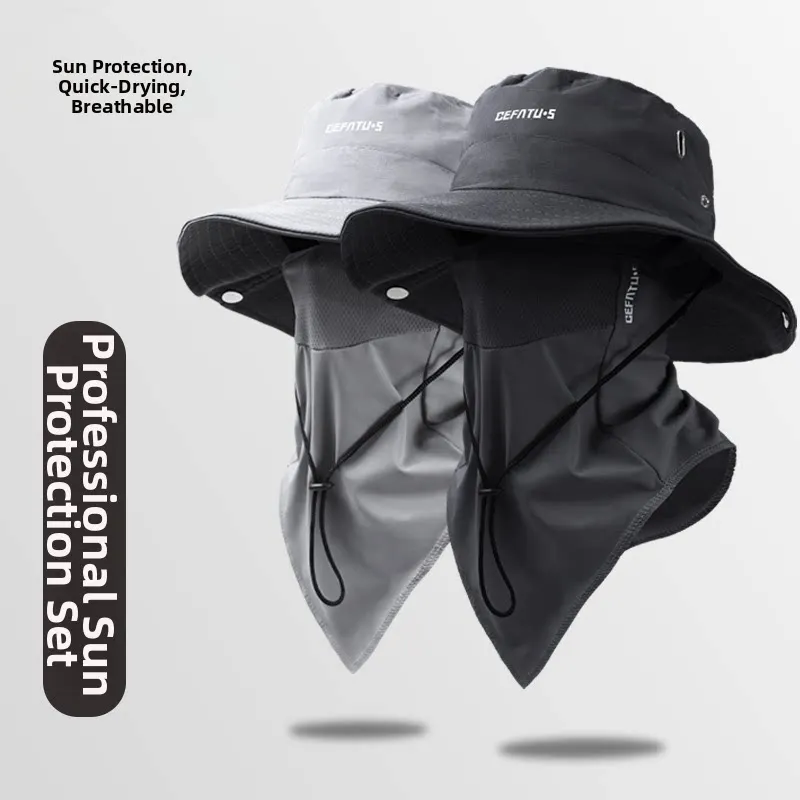 

Breathable 2-in-1 Sun Protection Bucket Hat with Neck Face Cover, Foldable UV Block Hat for Fishing, Hiking & Camping