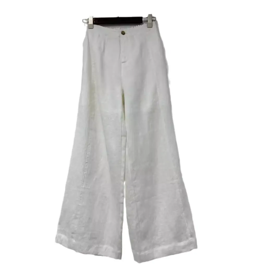 

Женский льняной костюм с v-образным вырезом, жилет и брюки, комплект из старых денег, импортный зашифрованный материал, темперамент для поездок на работу, 25, новый стиль