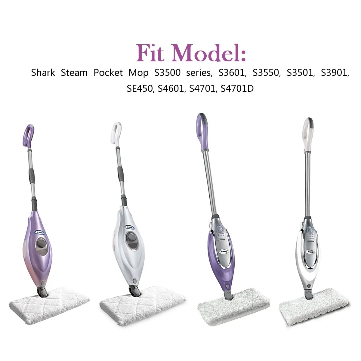 세척 가능한 스팀 걸레 패드 교체, 상어 S3501 S3601 S3901 S3550 스팀 포켓 걸레, 8 개