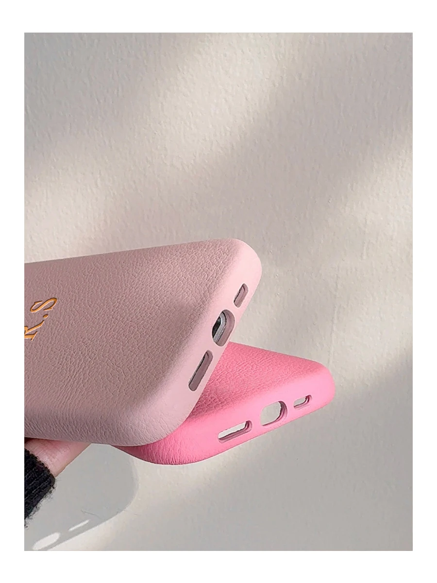 Personalised Customized Name Case For iPhone 12 13 14 15 16 pro max Initials DIY Letters Luxury Litchi Leather Gift Cover
