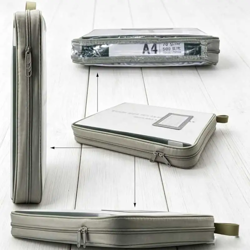 1Piece Transparent Zippered Mesh File Organizer Ergonomic Design for School Office Home Desk Storage