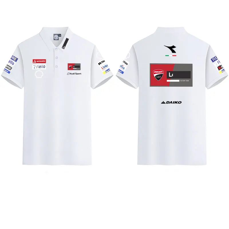 2026 Ducati Racing Polo Shirt T-shirt Men and women Short Sleeve Motorcycle Team Print Casual Summer Motorbike GP Fan Tops view 2