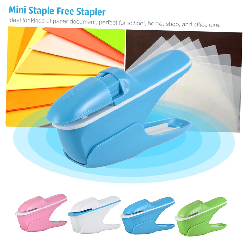 Hand-held Mini Safe Stapler without Staples Staple Free Stapleless 7 Sheets Capacity for Paper Binding Business Commercial