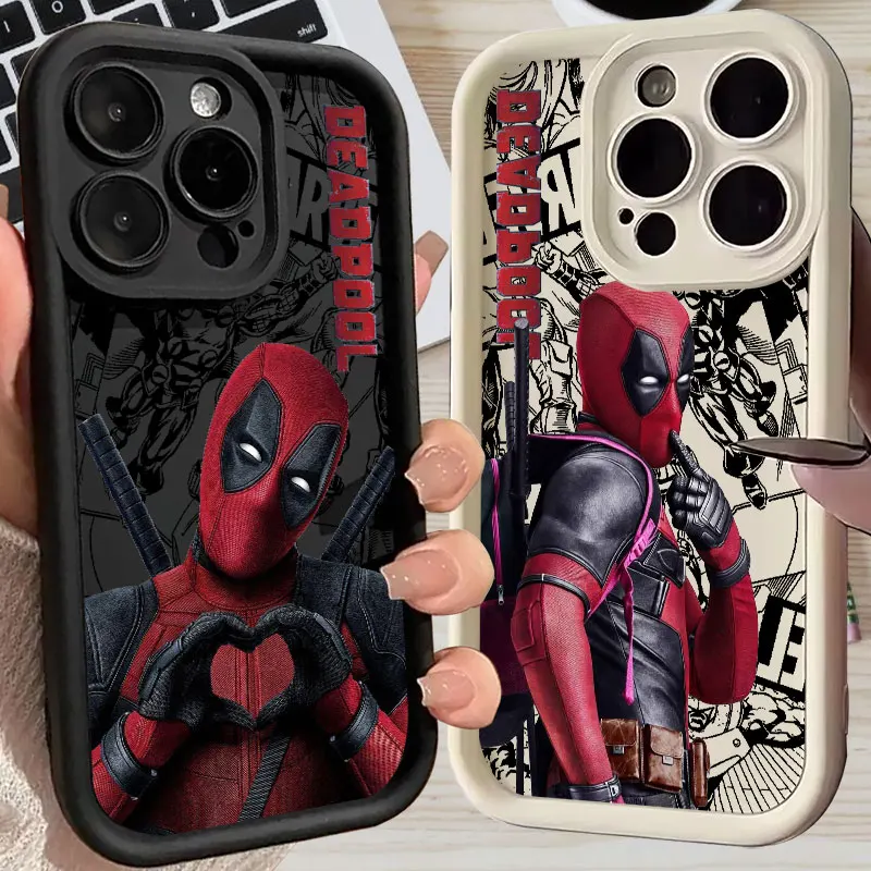 

Marvel Comics Deadpool Silicone Case For Apple iPhone 17E 15 16 14 13 12 11 17 Pro Max 17 Air 16 Plus 16E Phone Protective Cover