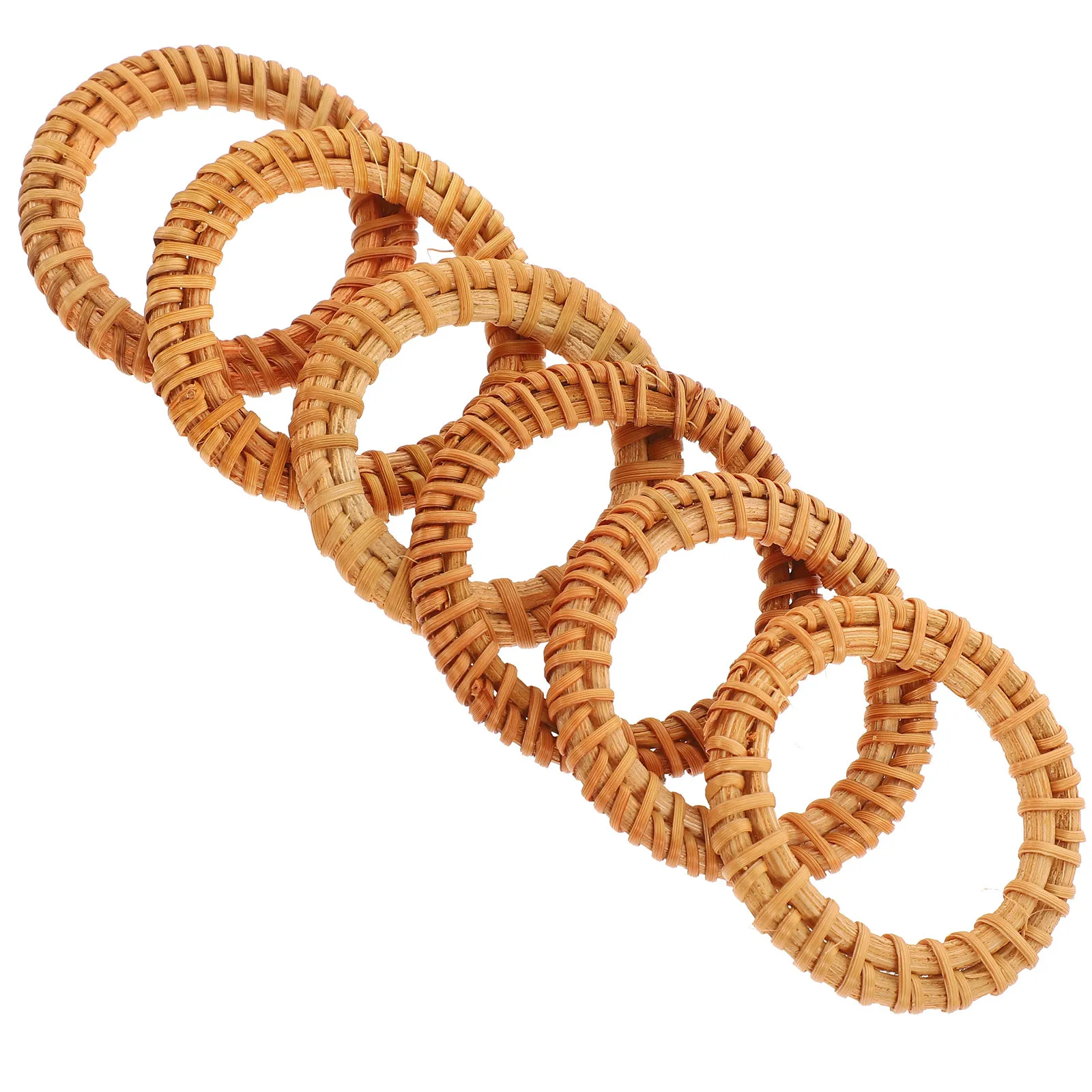 

6Pcs Wooden Rattan Napkin Rings Rustic Woven Napkin Holders Party Wedding Dinner Table Decor Valentine Holiday Serviette Ring