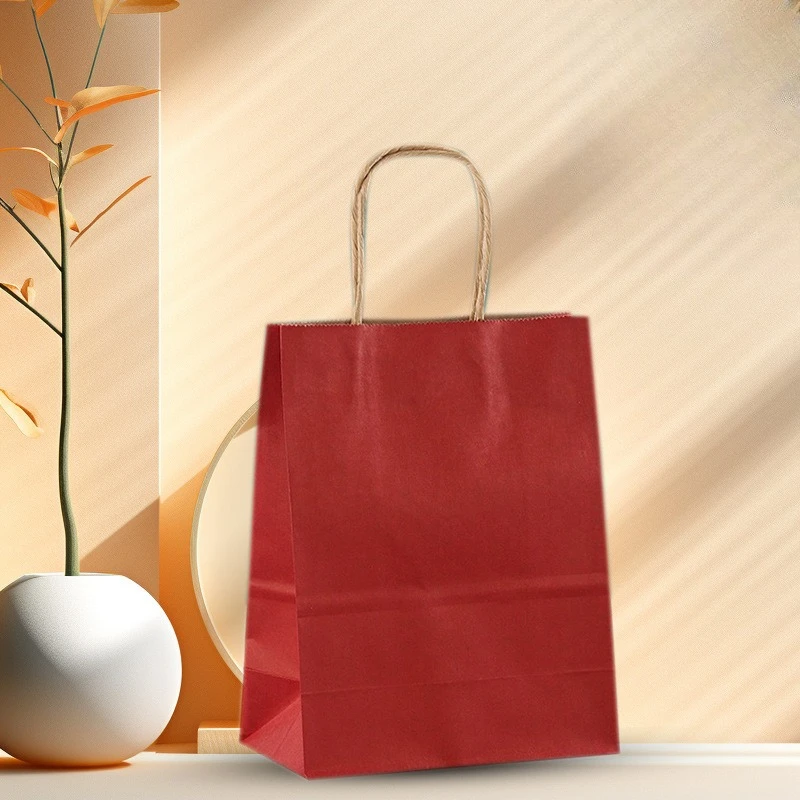 كيس ورق كرافت حمل حقيبة الوجبات الجاهزة كيس خبز الشاي بالحليب #3