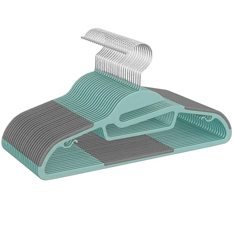 

Duty Plastic Hangers 50 Pack with NonSlip Design,0.2 Inches Thick,360Swivel Hook Space Saving Organizer for Bedroom Closet,Shirt