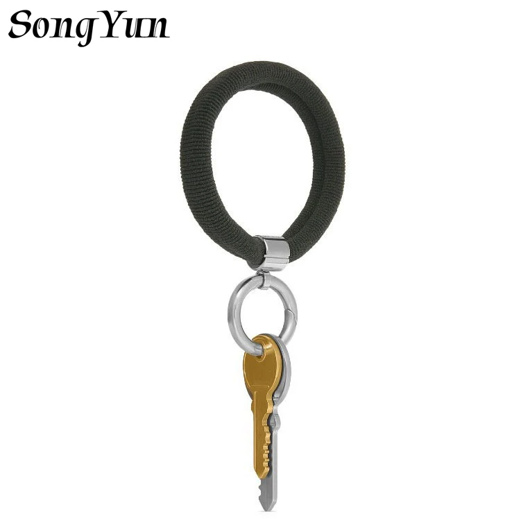 

Europe America Designer Fashion Soft Nylon Key Ring Bracelet Wristband Hairband Jewelry Elasticity Hair Ties Scrunchies with Key