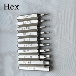 10PCS S2 HEX Cacciavite Bits Set H0.7 0.9 1.0 1.3 1.5 2.0 2.5 3.0 3.5 4.0 Mobile di Riparazione Plum Fiori di Riparazione Testa H4 × 28 millimetri