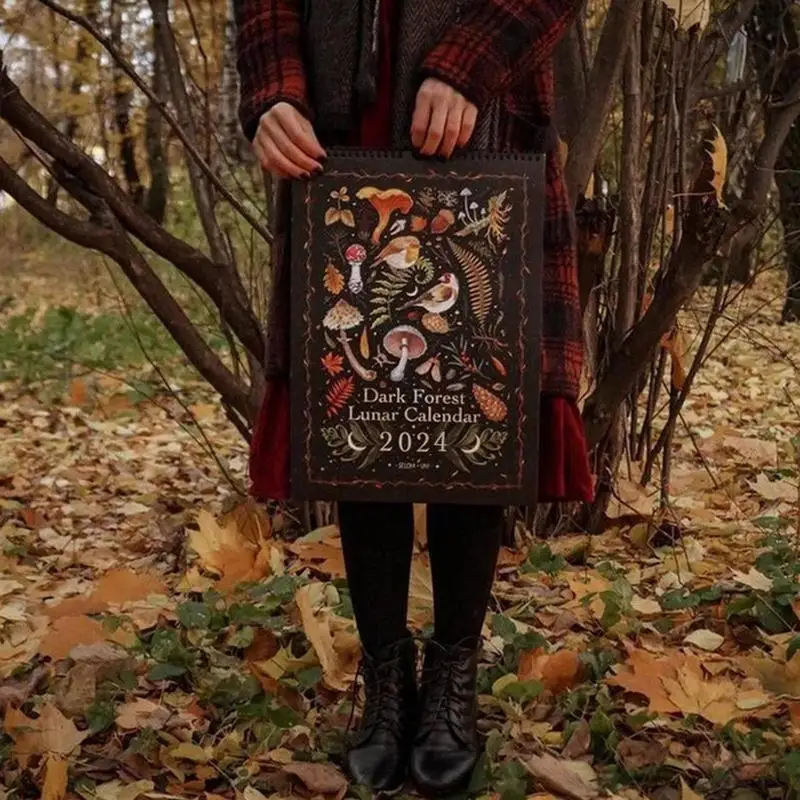 2024 Dark Forest Calendar 2024 Waterproof Dark Forest Calendar Waterproof Lunar Calendar 12 Illustrations For Easter And