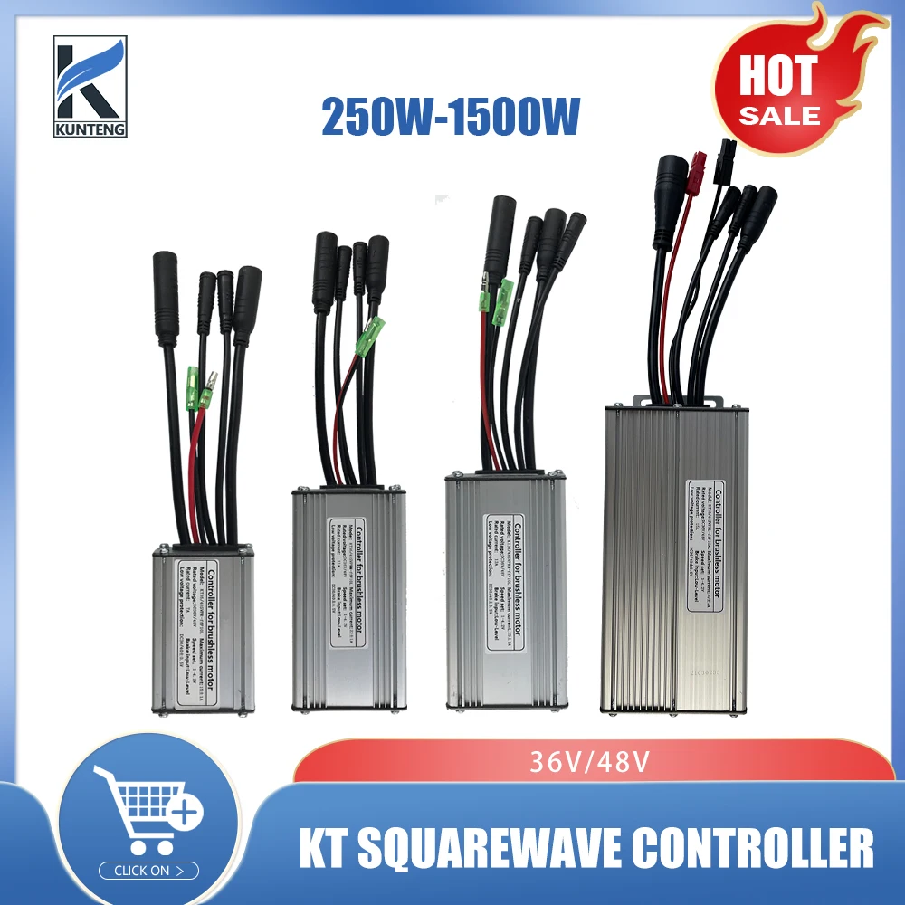 

KT Ebike Controller 36V48V 250W-1000W Squarewave/Sinewave Controller 15A/17A/22A/25A/30A Waterproof Plug For Ebike Conversin Kit