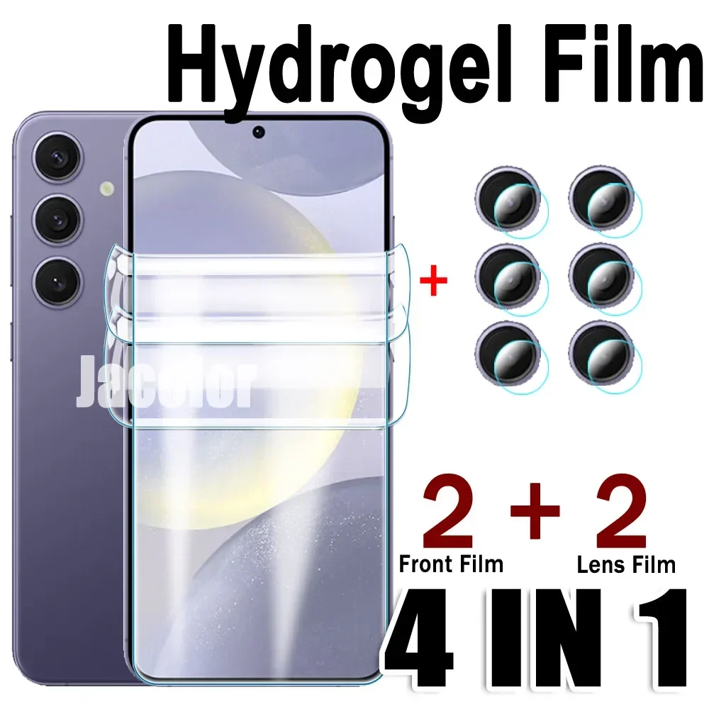 

4IN1 Water Gel Hydrogel Film For Samsung Galaxy S24 S23 S22 S21 FE Ultra Plus 5G Galaxi S 24 23 22 21 5 G Phone Screen Protector