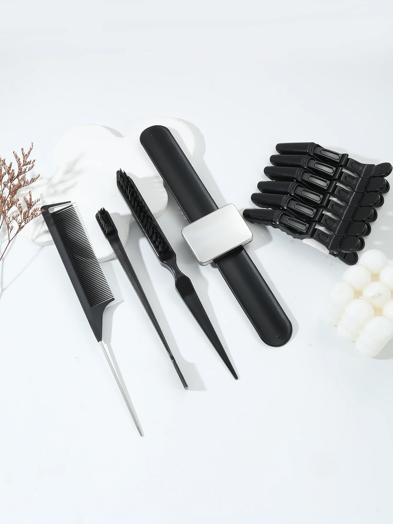 

10pcs/set hair styling tools magnetic wrist bands double-sided hair control brushes styling clips Set Special for real hair wigs