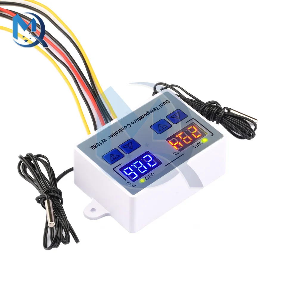 W1088 12V/24V/110V 220V LED Digital Temperature Controller Thermostat Thermoregulator Sensor Meter Fridge Water Heating Cooling