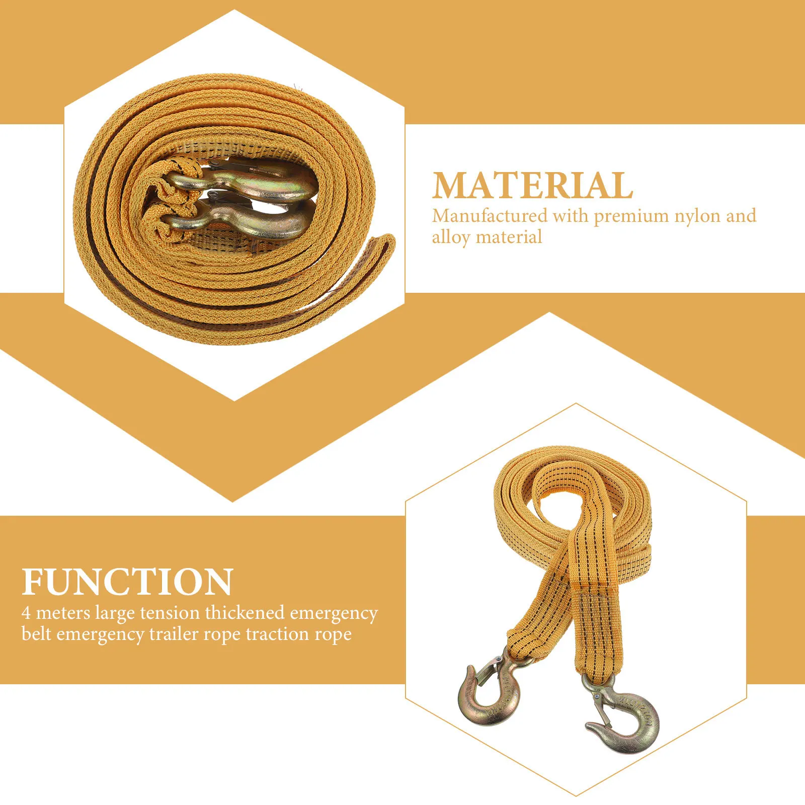 

Thickened Nylon Emergency Towing Rope for Car Truck Rv Recovery Heavy Duty Wear Resistant Pulling Rope Outdoor Vehicle Trailer