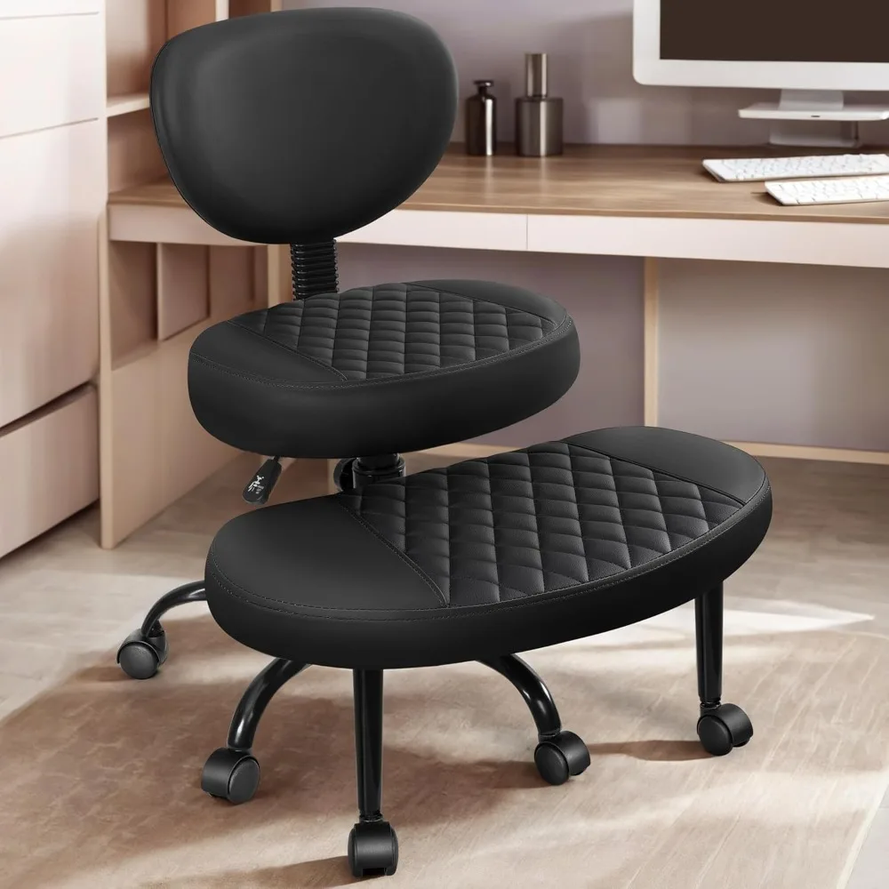 

Cross Legged Office Chair with Wheels, Meditation Chair, ADHD Desk Chair for Adults, Adjustable Height Yoga Office Chair, Wide C