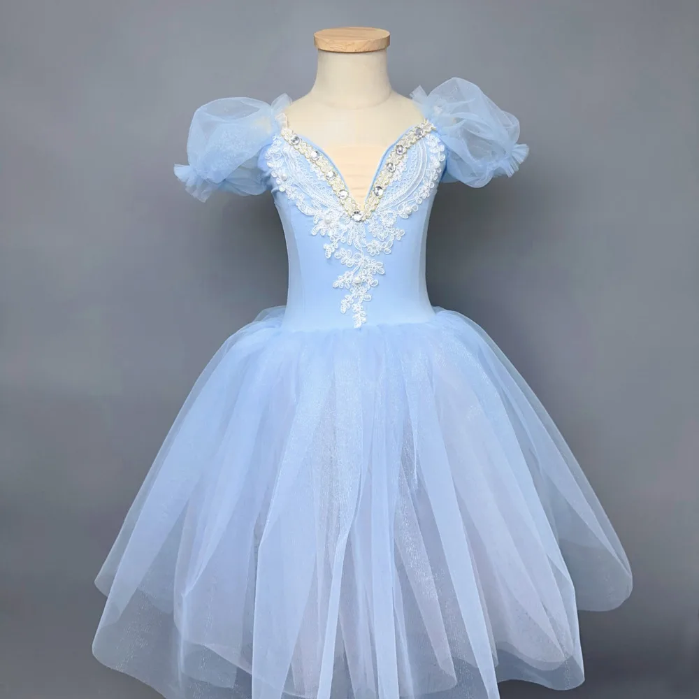 Professional Ballet Tutu Dress Soft Tulle Long Skirt Girls Stage Performance Costume Dancing Dresses