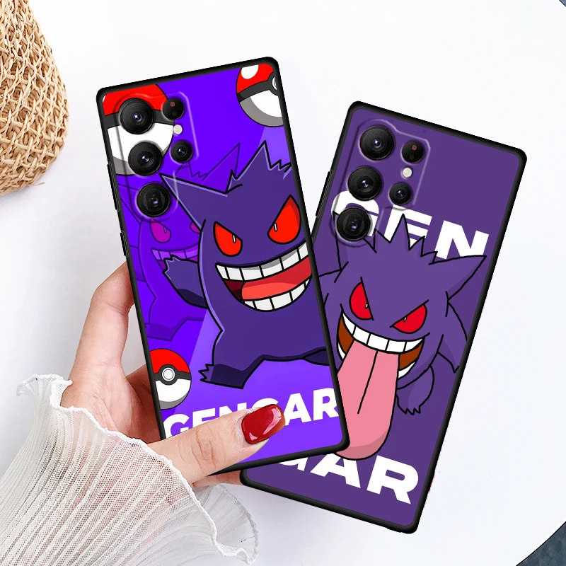 P-Pokemons G-Gengguis Cartoon For Samsung Galaxy S24 S23 S22 S21 S20 FE S10 S10E Plus Ultra Pro Lite 5G Black Cover Phone Case