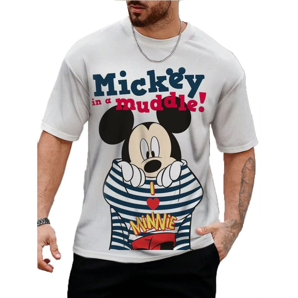 Mickey Mouse Boys Girls T-shirt Cartoon Children's T-shirt 3D Printing Oversized Short Sleeve Disney Boys T-shirt New Clothing