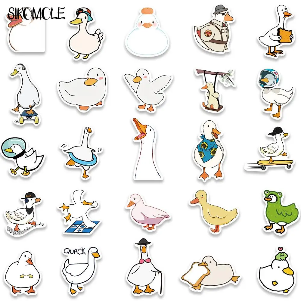 10/30/50PCS Cartoon Cute Short Stroke Little Duck Stickers Suitcase Kid\'s Gift DIY Skateboard Laptop Luggage Bike Sticker Decals