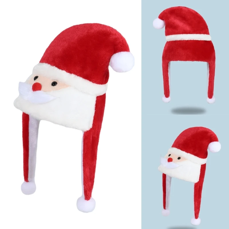 Mischievous Christmas Headwear with Face Mustache Perfect for the Holidays Furry Outfits for Cosplay Santa