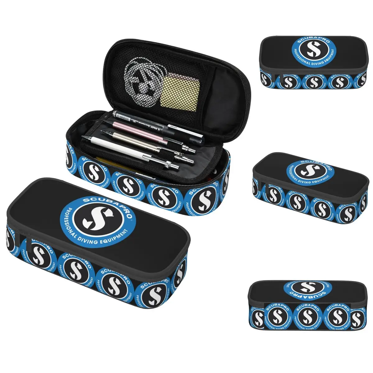Scubapros Federmäppchen mit Tauchlogo für Jungen und Mädchen, Geschenke, Stiftbox, Bleistiftbeutel, Schreibwaren, Stifthaltertasche
