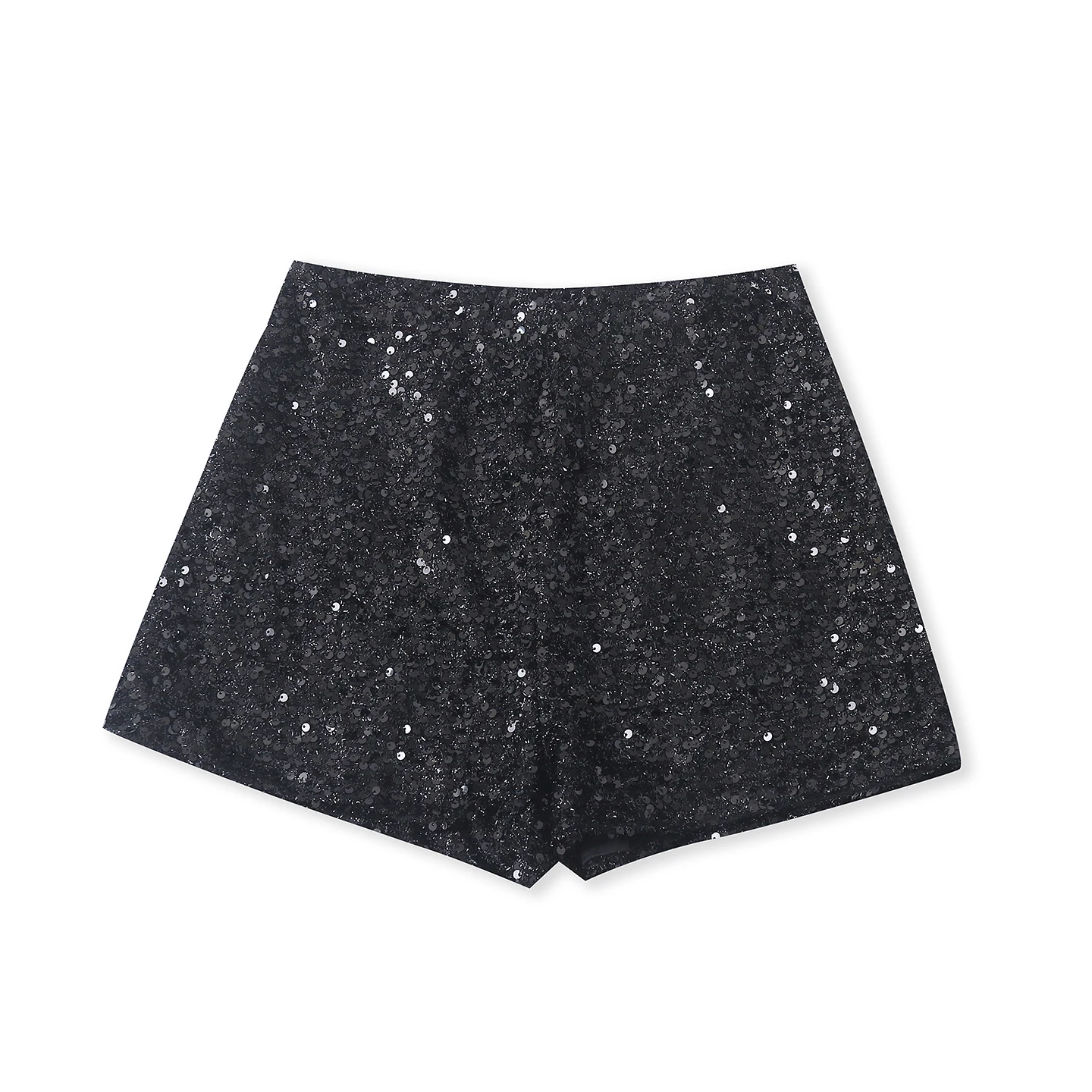 Summer New Women's High Waist Straight Leg Glitter Shorts Casual Fashion Car Theme Loose Fit Bright And Modern Short Pants
