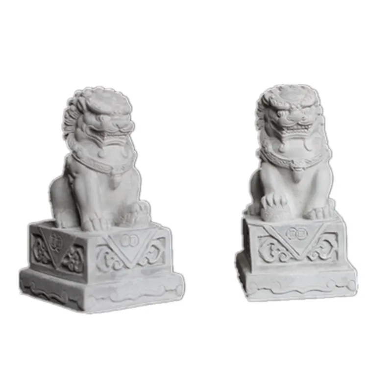 Home Decoration Crafts Hand Made Cement Lion Mini Chinese Style Aquarium Ornament