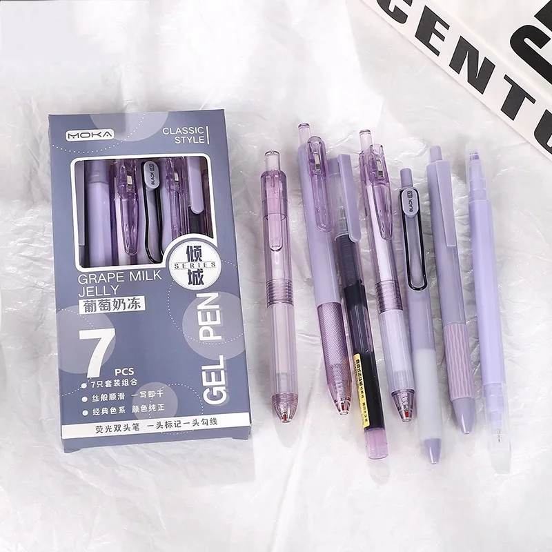 Gel Pen 0.5mm Gel Pen Minimalist Transparent Design Ballpoint Pen Writing Tools For Student Office Stationery Gel Ink Pen Set