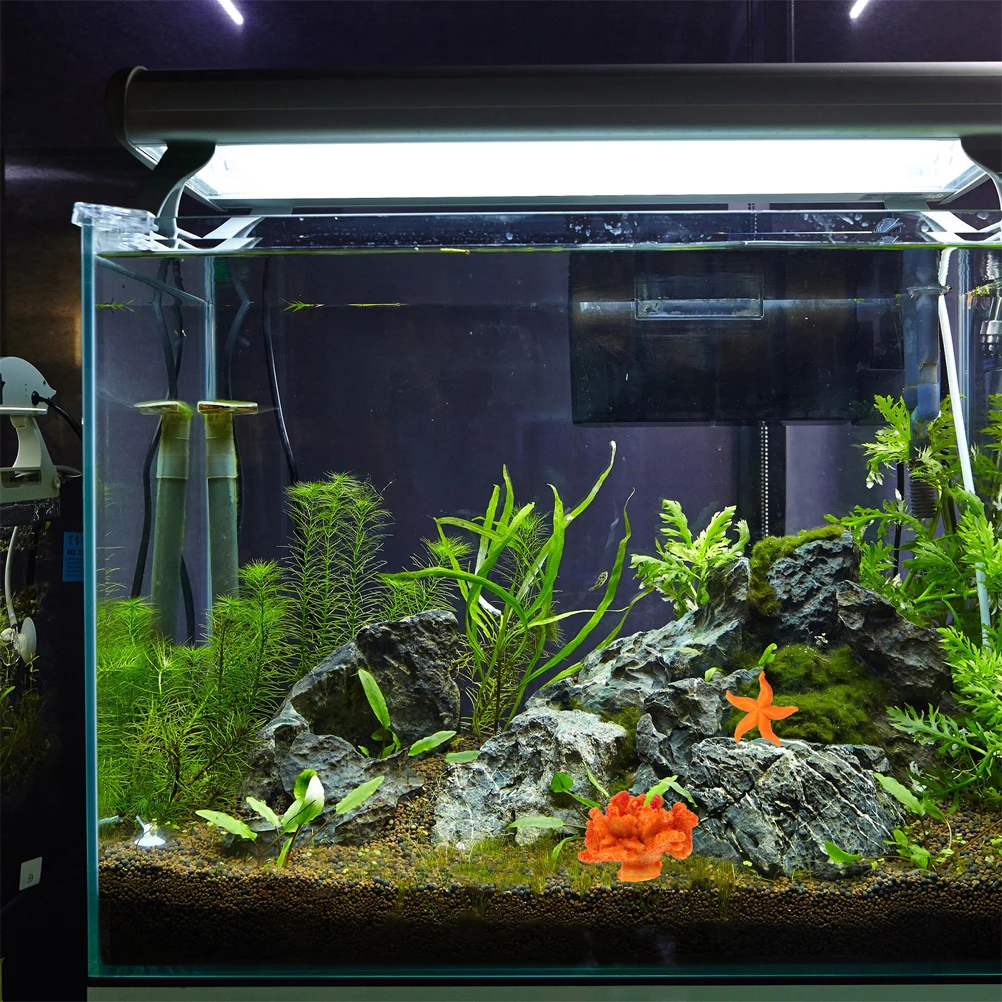 

4Pcs Fish Tank Accessories Resin Coral Sea Star Decor Unique Style Strong Simulation Effect Artificial Coral for Aquarium