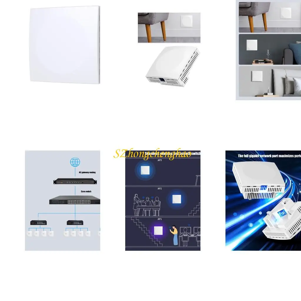 

1500Mbps Wireless In-wall AX1500 Double Band Routers Access Gigabit Networking Port Indoor WiFi Amplifiers 601D