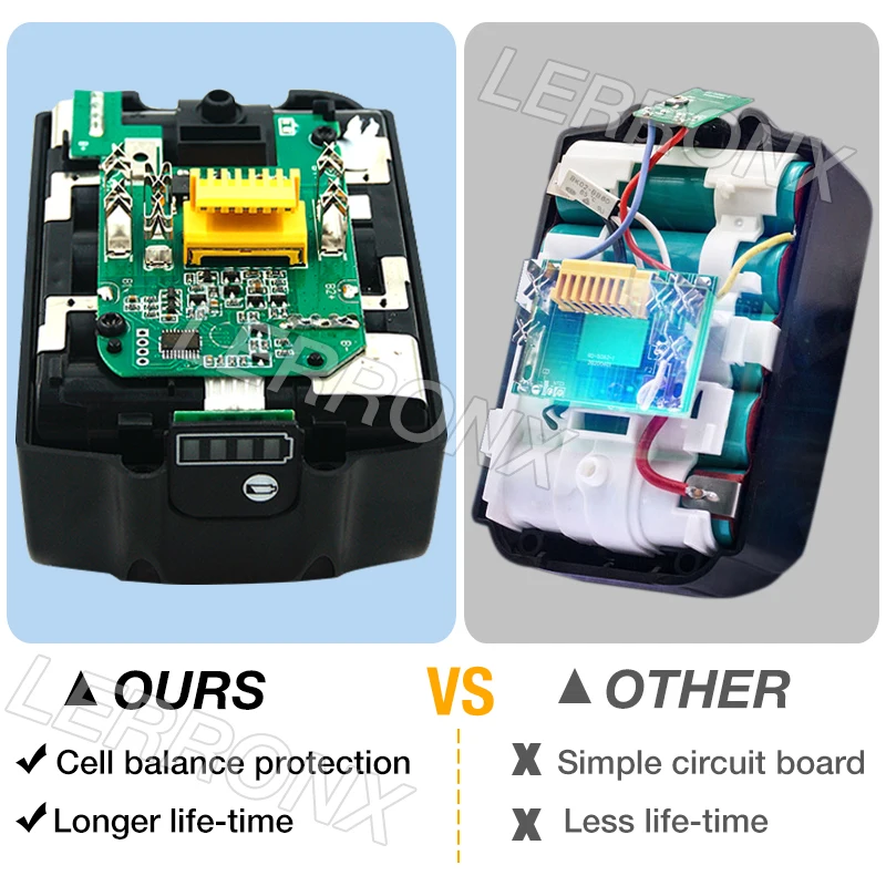 Imagem -02 - Pack 18v 6000mah Rechargealbe Bateria para Makita 18v Bl1830b Bl1860b Bl1840b Bl1815 Lxt400 Versão Mais Recente Balanço de Carregamento 2