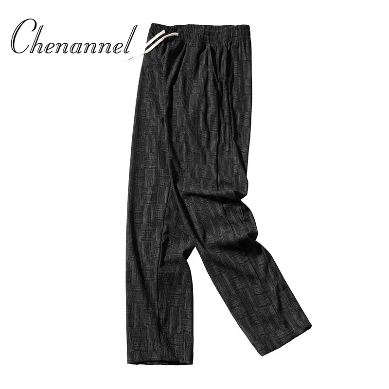 

Клетчатые вельветовые спортивные штаны с полным принтом для мужчин, высококачественные широкие брюки, свободные и универсальные повседневные длинные брюки