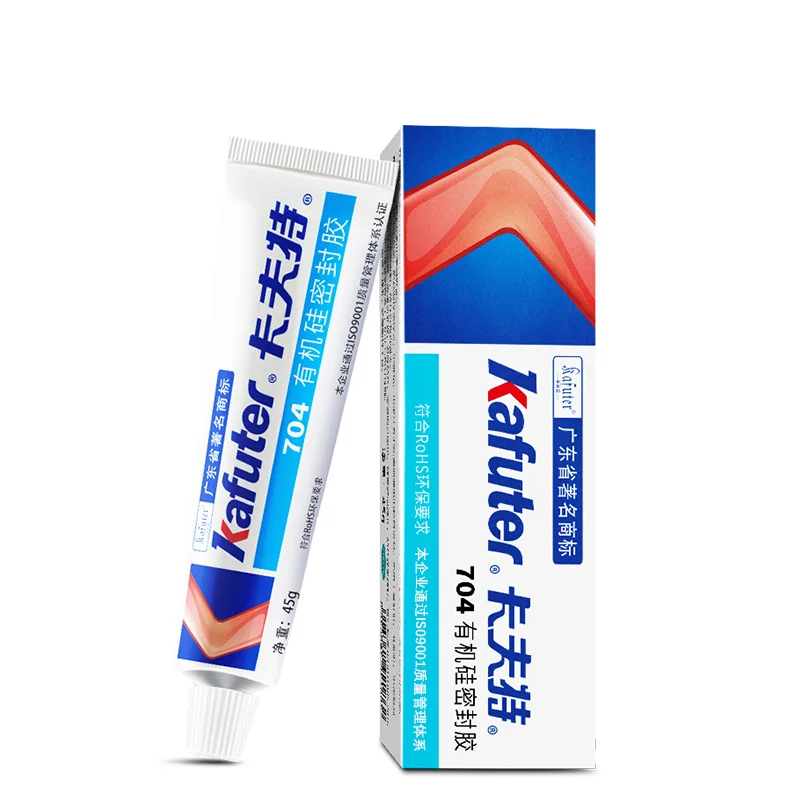 Kaft k704 sigillante resistente alle alte temperature bianco in gomma siliconica componente elettronico fisso isolamento impermeabile 45g