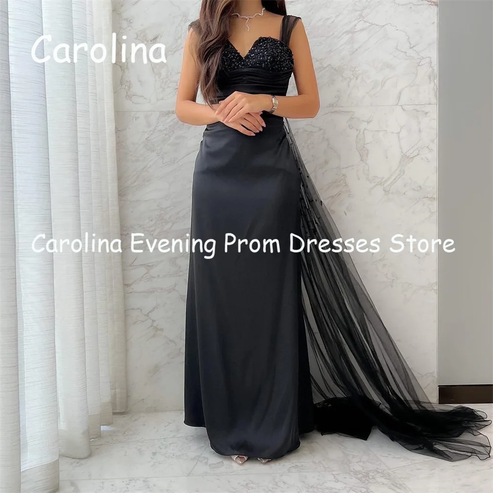 Carolina Crepe A-line Sweetheart Ruffle Floor Length Luxury Prom Gown Evening Formal Elegant Pretty Party Dress for Women 2023