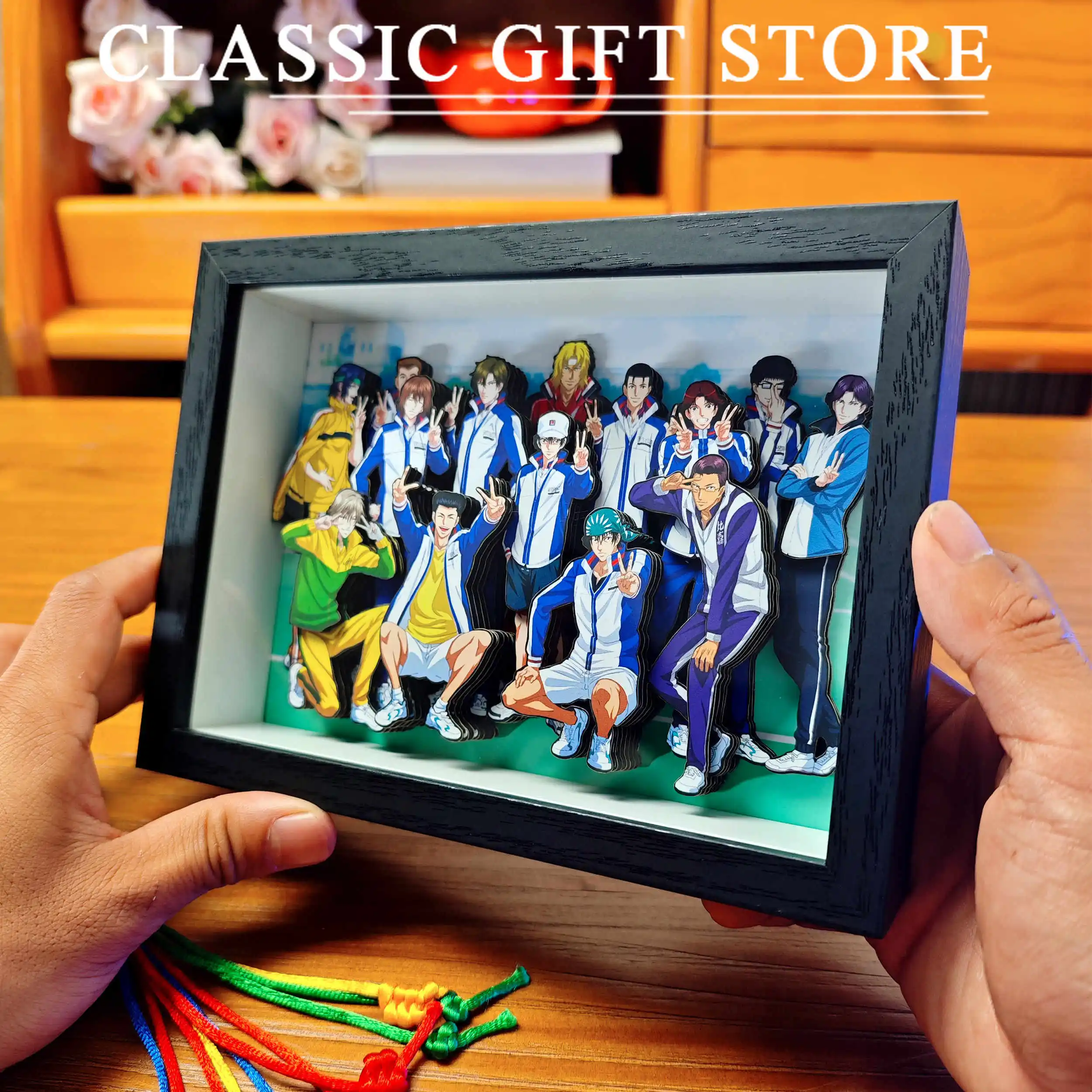 Anime Kreskówka Książę Tenisa Ręcznie Malowany Obraz 3D Ryoma Echizen Figurka Kolekcjonerska Zdjęcie Ozdoby Dekoracje Prezent dla Fanów