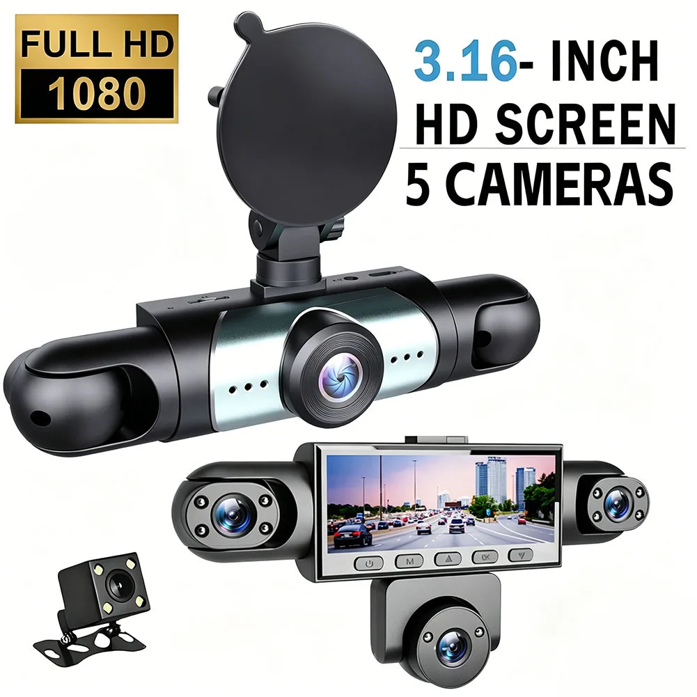 5Channel 360 Degree Car Dvr 1080P Video Recorder WiFi Dashcam 24h Parking-Monitor Rear View Camera Car Recorder Panoramic View