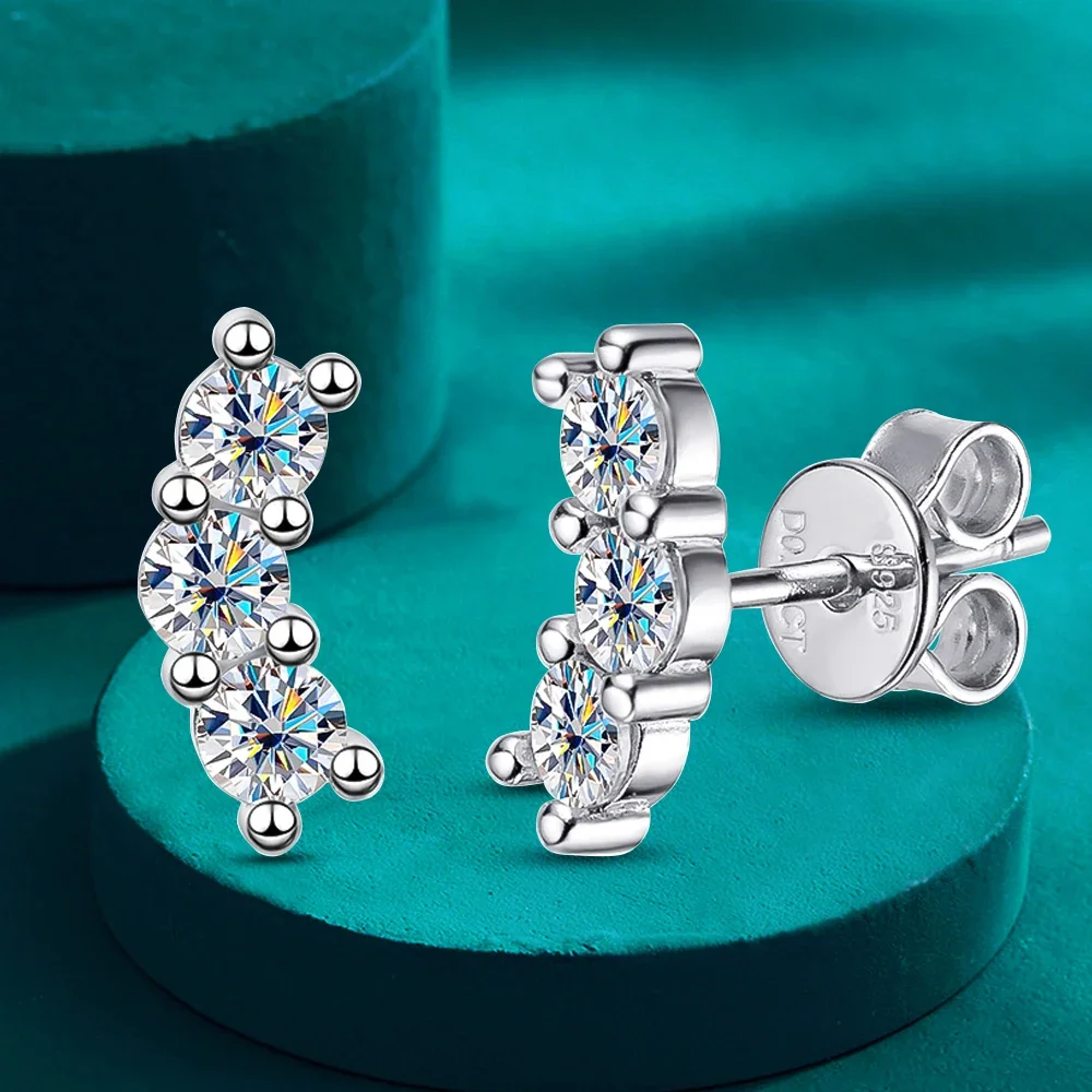 100 % 925 Sterling Silber Ohrring 3 mm Moissanit Ohrstecker für Frauen D Farbe VVS1 Diamanten Ohrring zertifizierter Großhandel
