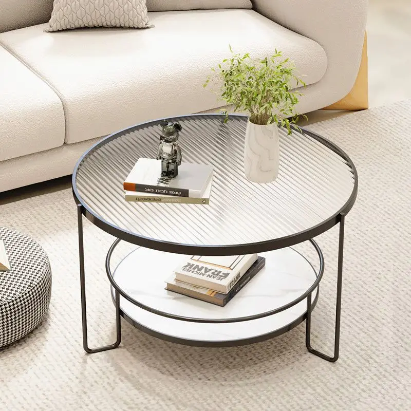 Nordic Tempered Transparent Glass Coffee Tables Living Room Small Apartment Luxury Minimalist Tea Table Hall Design Furniture