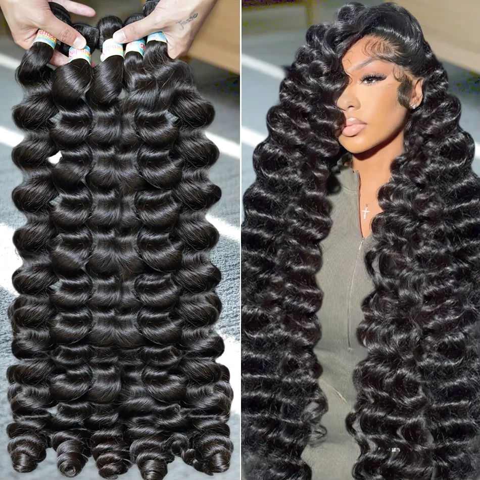 

IRoshion 30, 36-дюймовые свободные пучки глубоких волн, бразильское необработанное 100% пучок человеческих волос 1, 3, 4, двойной уток, удлиненное плетение