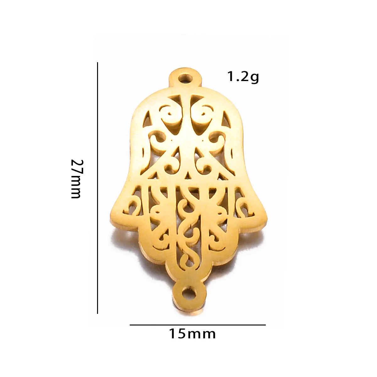 2 Stück/Set Edelstahl Hamsa-Hand-, Anker- und Ruder-Verbindungsstück Charm für DIY Schmuckherstellung, Armband, Handgemachte Geschenke – Detail 3