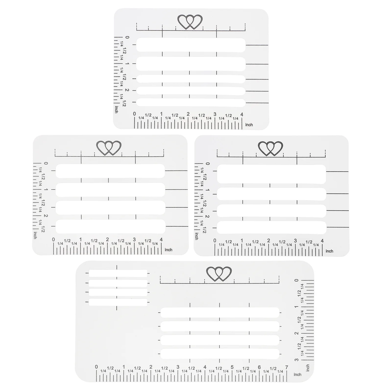 4Pcs Lettering Stencils for Greeting Cards Addressing Guide Template Writing Practice Ruler Envelop Making DIY Design Tool